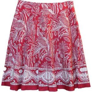 Talbots red paisley skirt 10